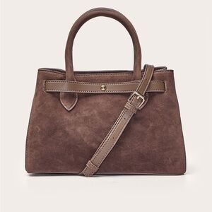 Chocolate Brown Suede Handbag